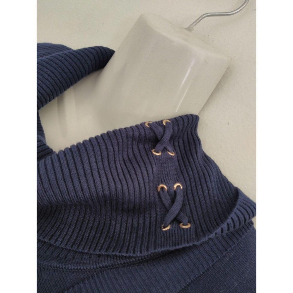 JM Collection Turtle Neck Laced Collar Sweater - Picture 5 of 5